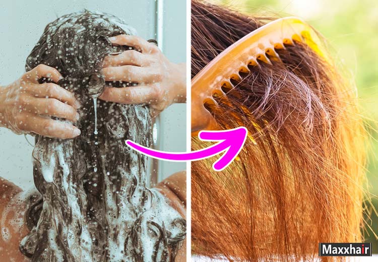 Gội đầu bằng nước nóng khiến tình trạng xơ vàng của tóc trở nên nặng nề Gội đầu bằng nước nóng khiến tình trạng xơ vàng của tóc trở nên nặng nề