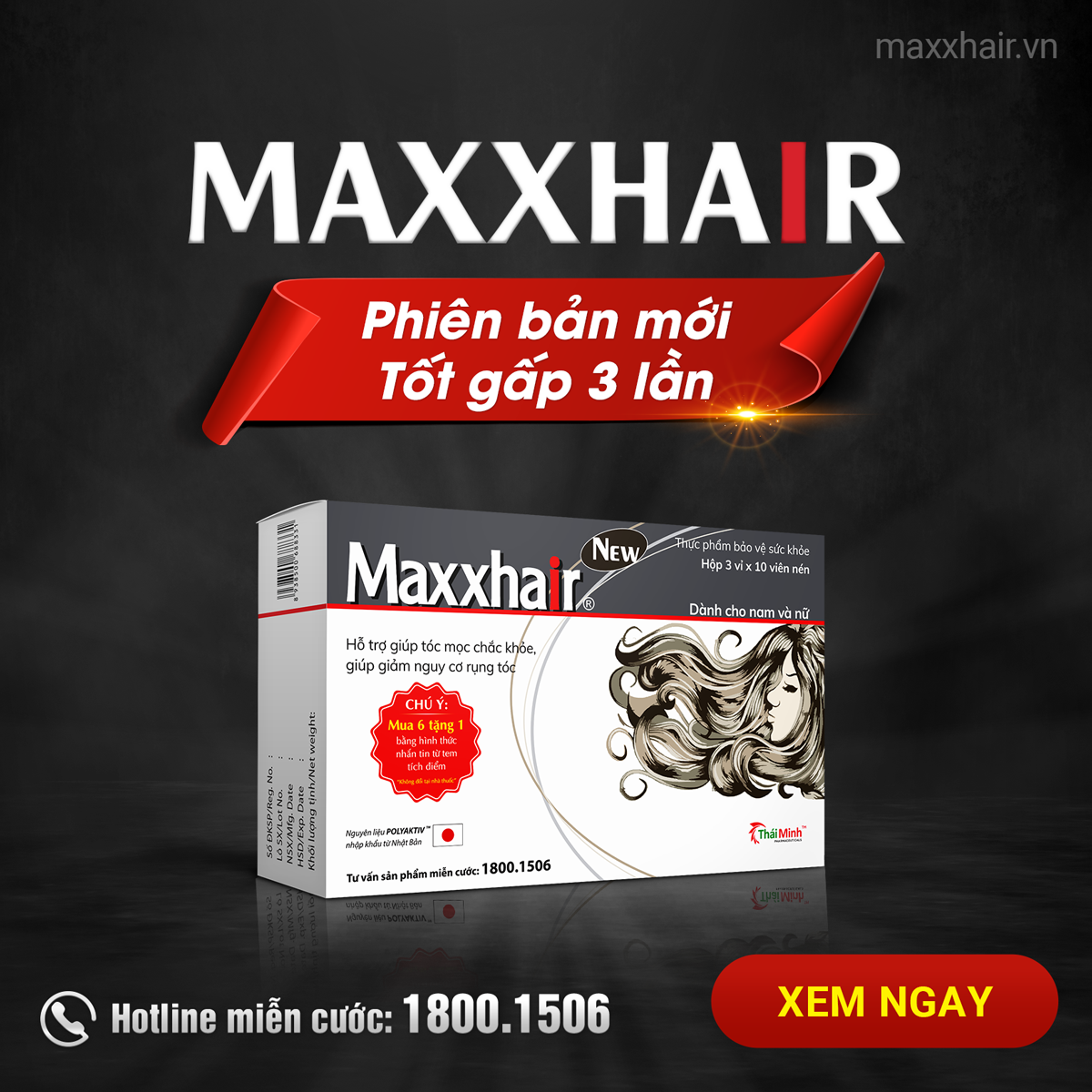 Maxxhair phiên bản mới giúp tóc mọc nhanh hơn gấp 3 lần