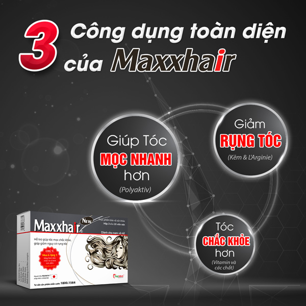 Viên uống Maxxhair - Giải pháp toàn diện cho người bị rụng tóc nhiều, hói đầu 2 Viên uống Maxxhair - Giải pháp toàn diện cho người bị rụng tóc nhiều, hói đầu 2