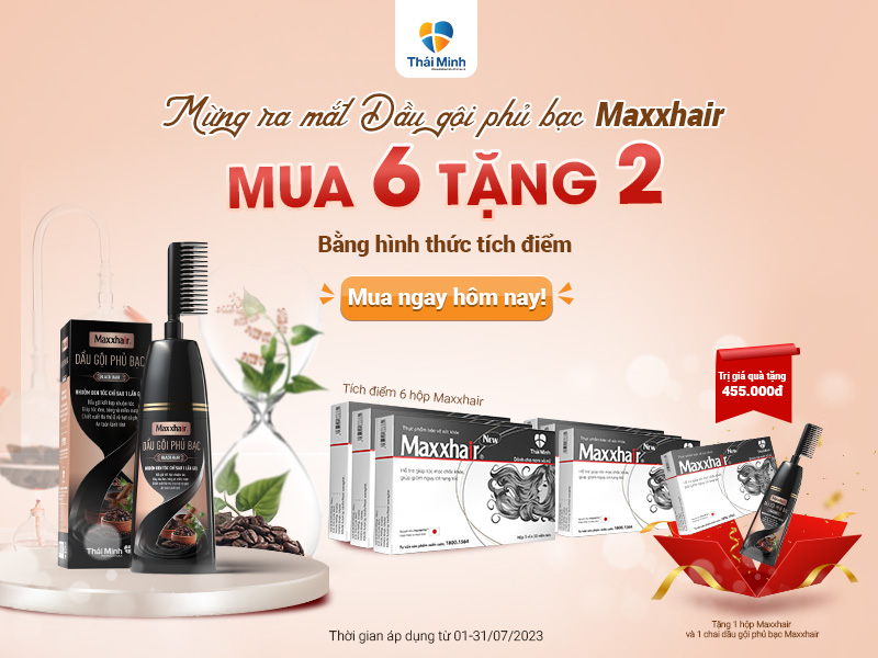 Mừng ra mắt Dầu gội phủ bạc Maxxhair: Ưu đãi MUA 6 TẶNG 2 bằng hình thức tích điểm 1