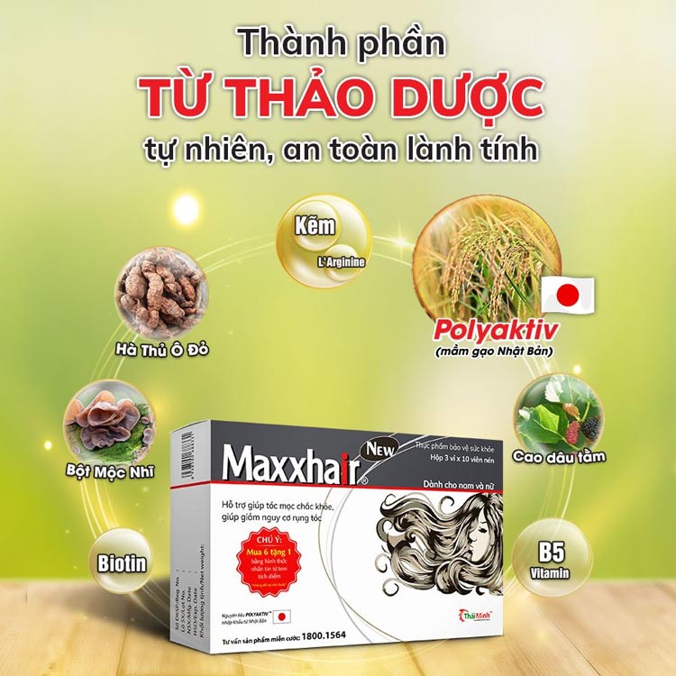 Các thực phẩm chức năng 1 Viên uống Maxxhair - Hỗ trợ kích thích mọc tóc